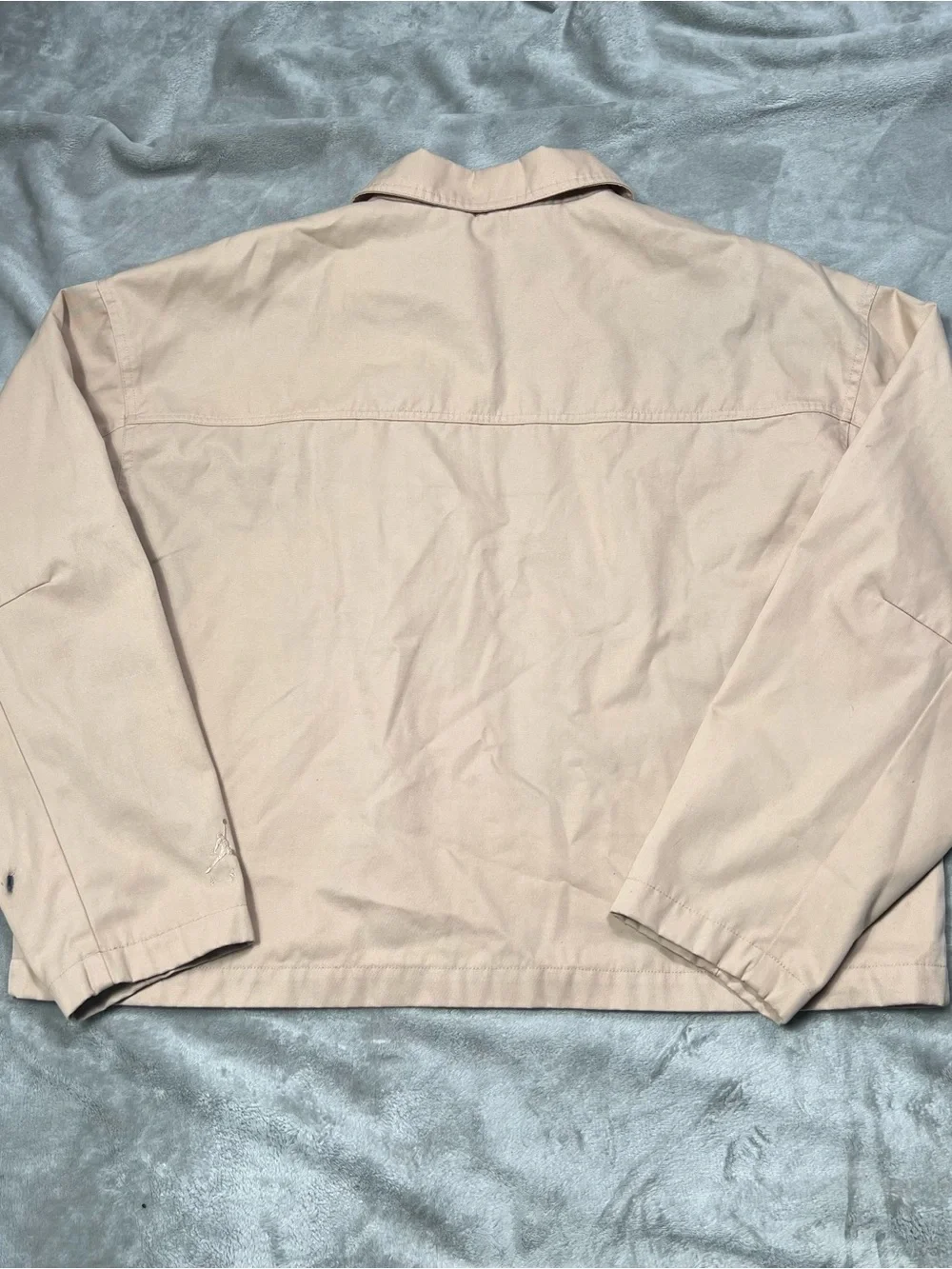 Jordan x J Balvin Woven Jacket Mens L Beige Full Zip Harrington Lined FJ6135 296